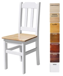 Stuhl MASSIV KIEFER HOLZ -NEU restaurantstuhl hotelstuhl verschiedene Farben - Bild 1 von 17