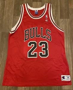 Vintage Champion Herren Größe 48 Michael Jordan #23 rot Chicago Bulls Trikot - Bild 1 von 4