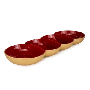 Tupperware Allegra Perle rot gold Servierschale Servierschalenquartett - Bild 1 von 1