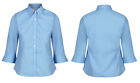 School Uniform Girls 3/4 Sleeve Blue Blouse Fitted