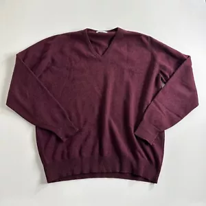Hackett London Wool V Neck Maroon Sweater Pullover Men's Size 2XL Longsleeve - Picture 1 of 6