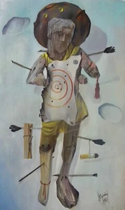 Luigi Regianini (Milano 1930-2013) San Sebastiano Olio su tela cm 50x30 ann 1963 - Picture 1 of 12