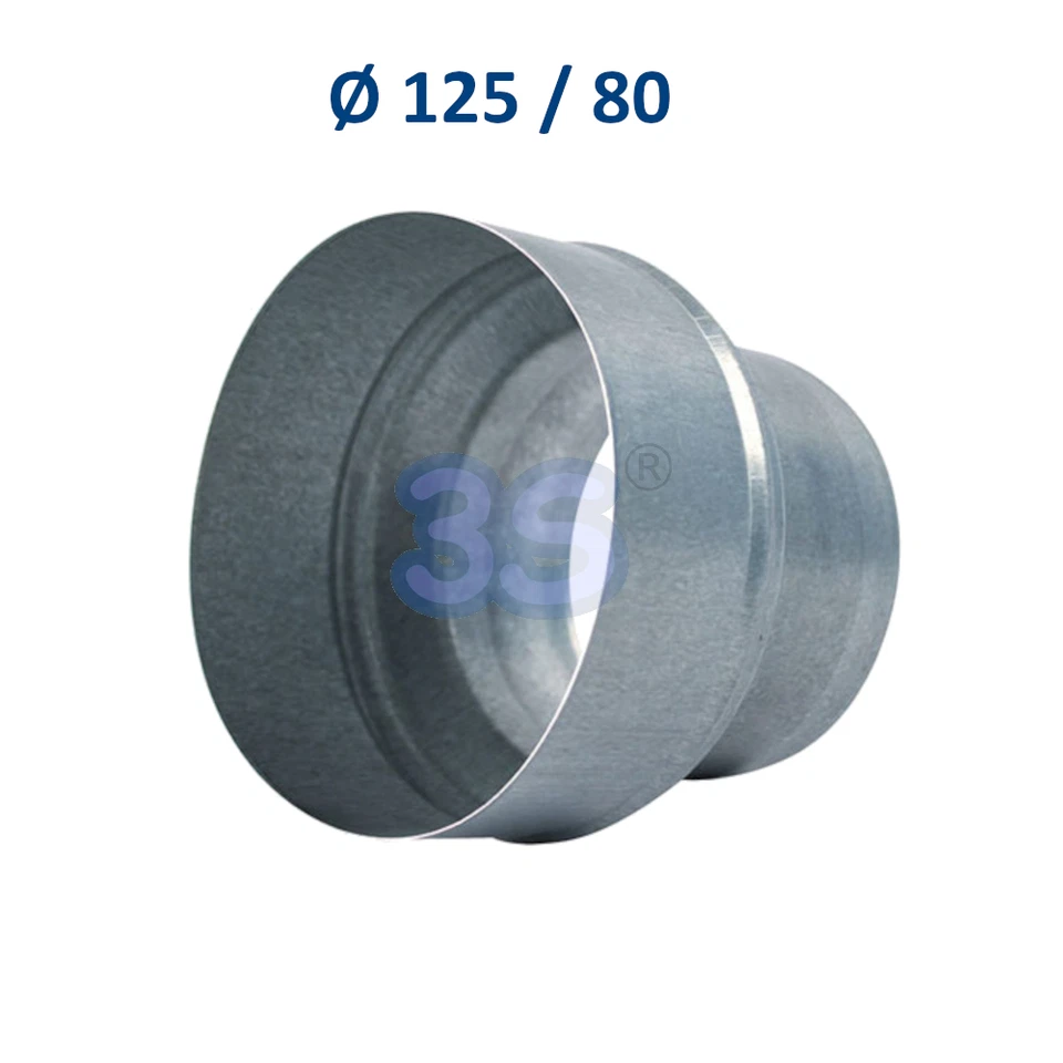 VECAMCO Riduzione manicotto in metallo M/M concentrico Ø 125 x 80 mm - impianto distrib