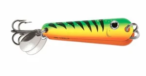VMC Tumbler Spoon 1" 1/12 oz - Glow Fire Tiger - Ice Fishing Lure - Picture 1 of 1