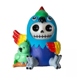 Polly Furrybones Figurine Skeleton in Colorful Parrot Costume 3.1 inches Tall - Picture 1 of 6