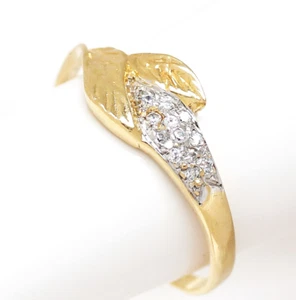 Damenring 18 Karat 750 Gold Gelbgold Zirkone Floral Blätter 2,12 g Gr. 56 - Bild 1 von 3