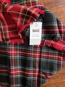 j.jill True Red Multi Mixed Plaid Infinity Scarf 66 x 20 NWT - Picture 1 of 8