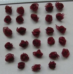 Organza Ribbon BURGUNDY 28 ROSES - 10mm Across - VerCFrnt - Picture 1 of 3