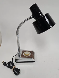 Vintage Gooseneck Desk Lamp Mobilite Taiwan Dimmer Knob MCM Adjustable Chrome - Picture 1 of 12