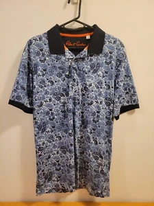 Robert Graham Blue Amaro Tonal Floral Print Polo Shirt $128 NWT Mens Sizes S, M - Picture 1 of 8