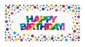Gay Pride LGBT metallic rainbow dots circles Happy Birthday Party PAPER BANNER - Picture 1 of 1