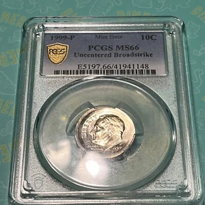 US COIN ERROR 1999-P PCGS GOLD SHIELD MS66 BROADSTRUCK - Picture 1 of 4