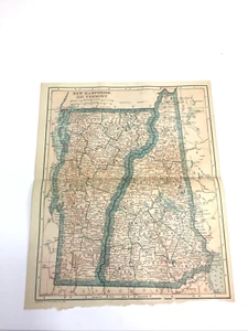 Mapa antiguo de 1921, New Hampshire/Vermont. Listo para ser enmarcado. 11"" por 9"" - Imagen 1 de 10