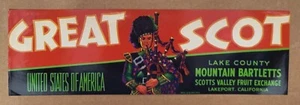 LABEL Great Scott Pears Scott's Valley Fruit Lakeport California - Picture 1 of 1