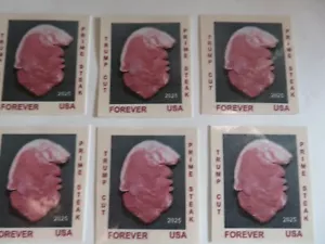 DONALD TRUMP - FOREVER-STAMPS (VALORE N0) TRUMP CUT PRIME STEAK, LOTTO DI 6 FRANCOBOLLI - Foto 1 di 3