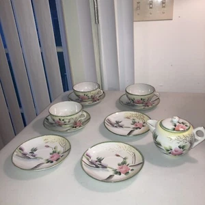VTG Hand Painted Nippon TE-OH China INCOMPLETE Tea Set- Creamer-Cups & Saucers - Picture 1 of 18