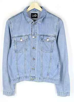 Cheap Monday Jacket Men Large Denim Blue Fade Effect Pockets Buttons - Image 1 of 4