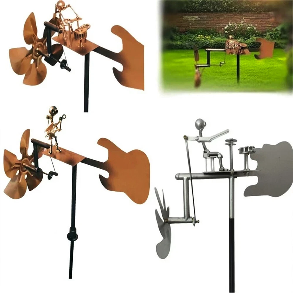 Metall Windmühle Für Den Garten – 4-blättrige Windspinner-Skulptur, Leichtläufige Dekoration