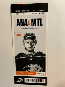 ANAHEIM DUCKS VS MONTREAL CANADIENS 15. MÄRZ 2020 TICKET STUB - ABGESAGT - Bild 1 von 1