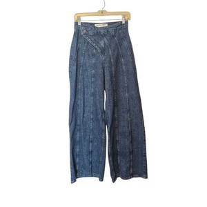 Social Tourist Ultra High Rise Y2K Baggy Wide Leg Jeans 7R Waist 28 - Picture 1 of 4