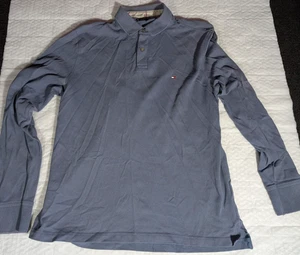 Polo Tommy Hilfiger 1985 manica lunga uomo M blu vestibilità regolare - Foto 1 di 6
