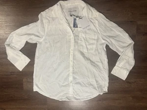 Lola River Anthropologie Shirt Women Large White Button Blouse - Picture 1 of 5
