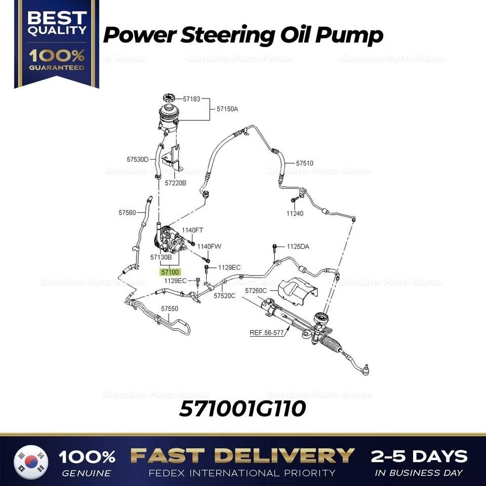 ⭐Genuino⭐ Bomba de aceite de dirección asistida 571001G110 para Kia Rio Foto 1 de 1