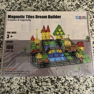 Colelulu Magnetic Tiles Dream Builder 100 Piece Set For Ages 3+ Creative Builds - Picture 1 of 13