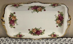 Vtg Royal Albert Old Country Roses Bone China Sandwich Tray Platter Plate GC - Picture 1 of 9