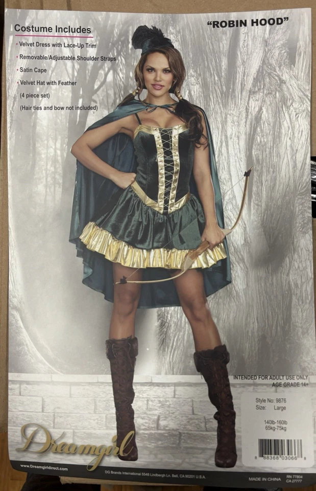 Nuevo Disfraz de Halloween Dama Robin Hood Adulto Talla Adulto Grande Foto 1 de 1