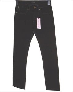 RRP £130 New Men's Superfine Black Denim Jeans Straight Made In Italy W32" L34" - Picture 1 of 4