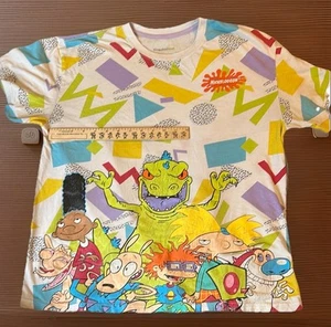 Nickelodeon Rugrats Hey Arnold REN And Stimpy Reptar Tshirt Size L Throwback - Picture 1 of 3