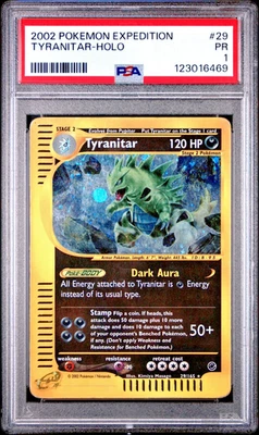PSA 1 PR 2002 Expedition Tyranitar Holo Foil 29/165 WOTC E-Reader Series Pokemon - Image 1 of 2