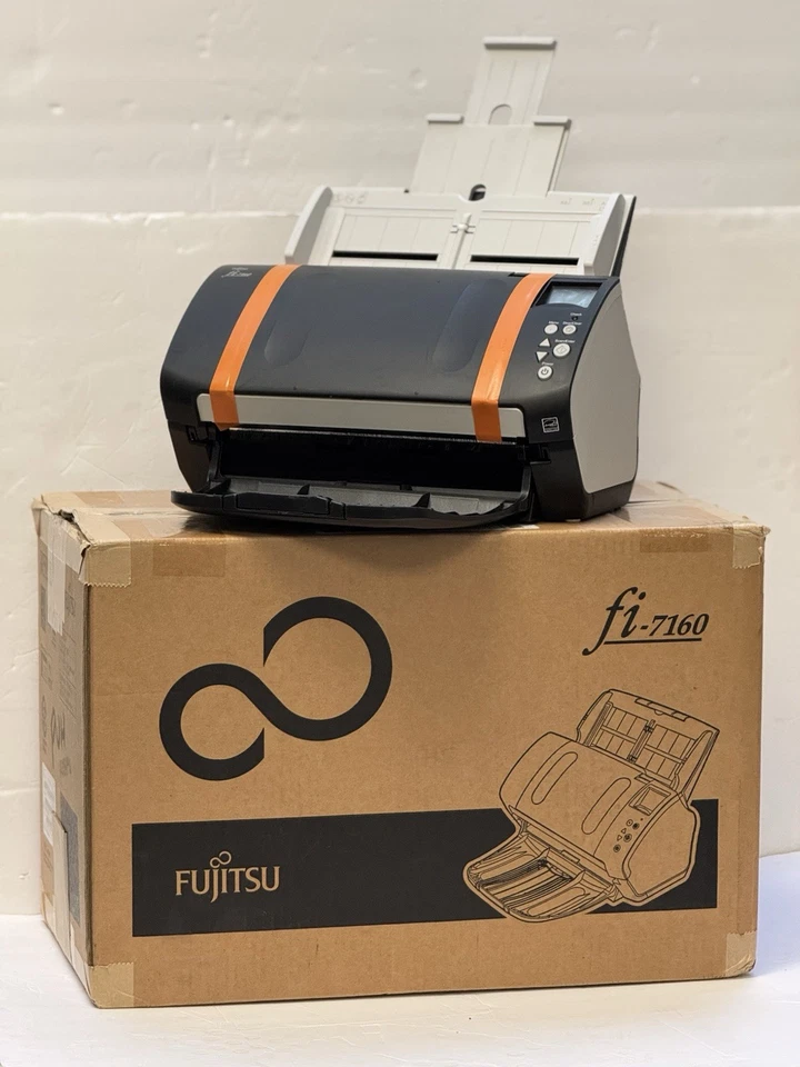 Fujitsu FI-7160 document scanner Work Group Scanner fully set in box - Image 1 of 4