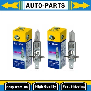 H1 100W Set of 2 Hella Headlight Bulb Halogen 100 Watt Clear - Picture 1 of 5