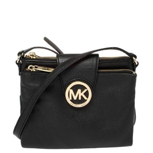 Bolso Bandolera MICHAEL Michael Kors Cuero Negro Grande Fulton Herrajes Dorados - Imagen 1 de 9