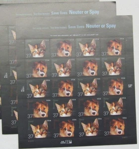 Two x 20 = 40 of Save Lives NEUTER or SPAY 37¢ US Postage Stamps. USA 3670-3671 - Picture 1 of 5
