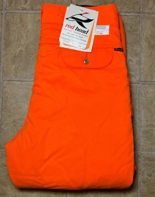 Vintage RedHead Safety Orange Insulated Pants Mens 34x30 Acrilan Acrylic Hunting - Image 1 of 4