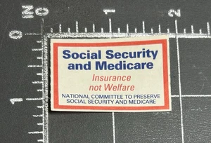 Vintage Antique Social Security and Medicare Insurance Not Welfare NCPSSM Stamp - Picture 1 of 4