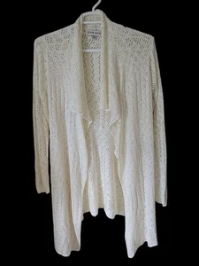 Knox Rose Crochet Ivory Maxi Bohemian Long Cardigan Sweater 2XL - Picture 1 of 11
