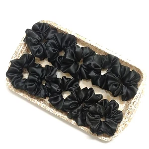 Dvabeautyshop scrunchies for Women, Pack of 10, Satin Scrunchies (Black, Mini) - Picture 1 of 8