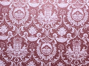 Dollhouse Miniature  Small Fountain Pink Wallpaper 1:12 Scale  12" W x 19" L - Picture 1 of 3