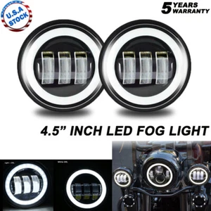 4-1/2" 4.5 Inch Fog Driving Light HALO LED Passing Lamps Fit For Harley Davidson - Foto 1 di 11
