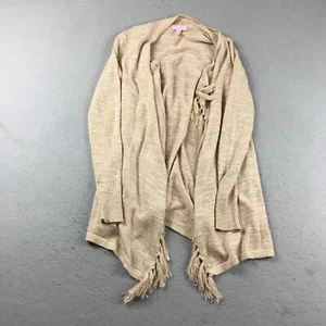 Lilly Pulitzer Sweater Womens XS Beige Tassel Long Sleeves Open Cardigan - Picture 1 of 10
