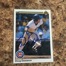 Doug Dascenzo Signed 1990 Upper Deck Auto Rc Chicago Cubs