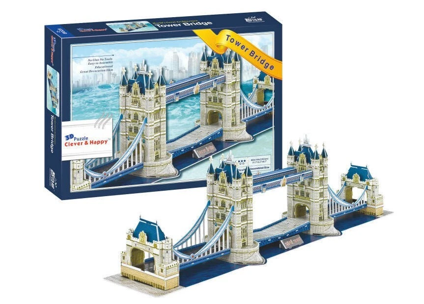 Tower Bridge London 3D Puzzle Jigsaw Model 76pc Boxed Gift - Image 1 of 1