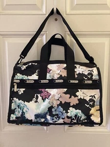 LeSportsac Women's Weekender Duffle Bag/Floral Print/Detachable Strap/NEW!!! - Picture 1 of 8