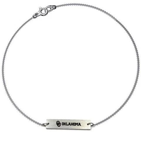 Women's University of Oklahoma Sooners Bracelet Silver Bar Bracelet Cover
