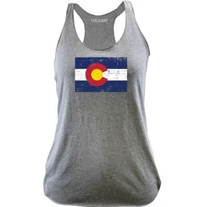 Ladies Colorado State Flag Distressed Racerback Tank Top - Picture 1 of 1