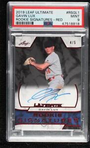 2019 Leaf Ultimate Rookie Signatures Red 4/5 Gavin Lux #RS-GL1 PSA 9 MINT Auto